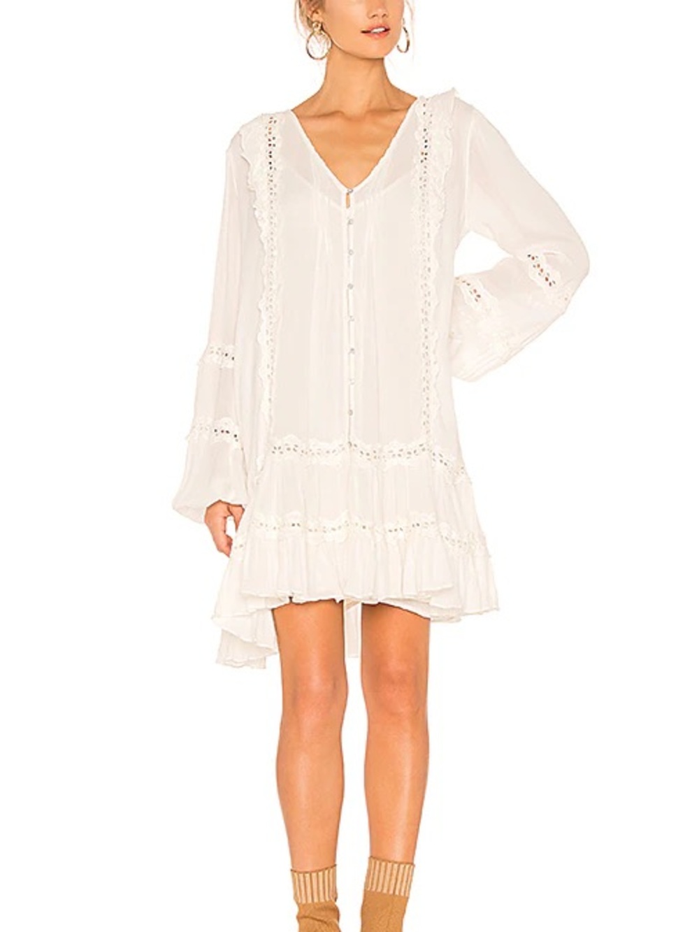 Free People Snow Angel Mini Dress in Ivory